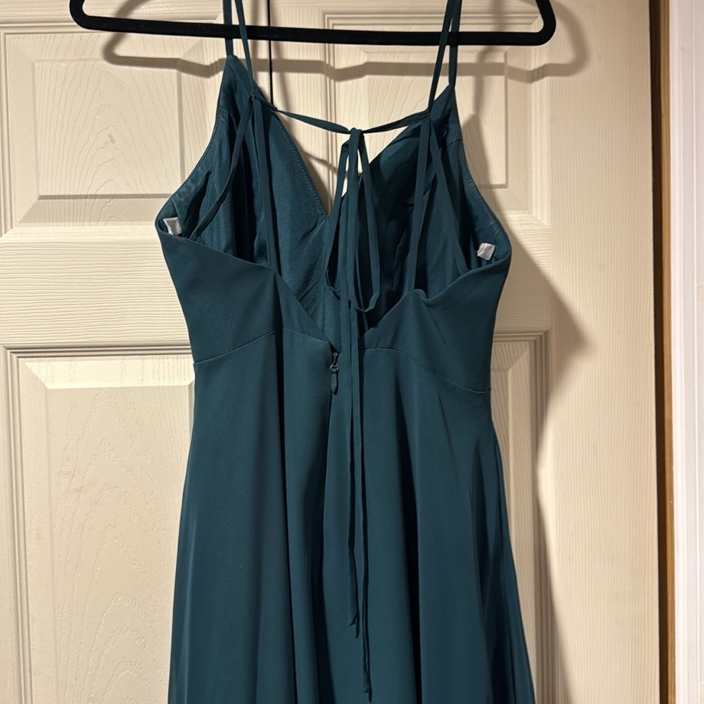 Azazie Green Spaghetti Strap Maxi Gown